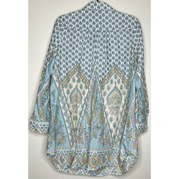 Soft Surroundings Tabitha Pintuck Floral Paisley Tunic Top Prairie Size Medium - Picture 5 of 7